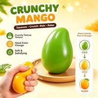 Jouet Squishy en forme de mangue, souple, à changement de couleur thermosensible, à récupération lente, anti-stress, jouet à presser, cadeau promotionnel