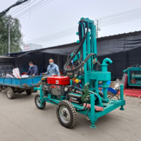 Moteur diesel commercial Deep 4 roues forage de puits d'eau plate-forme de forage hydraulique