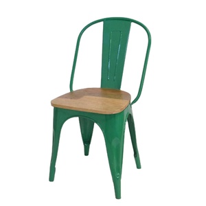 Sillas de Bar de Hierro Sólido y Madera de Alta Calidad, Muebles Industriales Vintage para Comedor, Sala de Estar, Escuela - Color Verde - Product Image 3