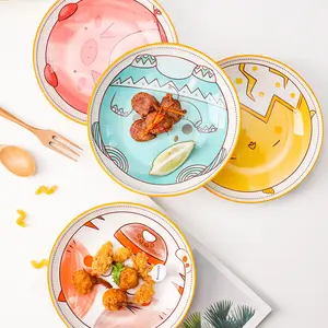 Gốm bát gạo hộ gia đình gạo tấm đĩa dễ thương trực tuyến Sản phẩm bán chạy Ins cá tính Nhật Bản phim hoạt hình động vật tấm carton