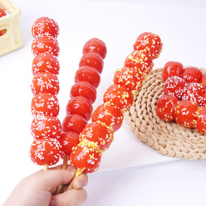 ของตกแต่งผลฮอว์ธอร์นเคลือบน้ำตาลขนาด 1:1 เหมือนจริง, ผลไม้ปลอมแบบฮอว์ธอร์น, อุปกรณ์ประกอบฉากถ่ายภาพและวิดีโอ, ฮอว์ธอร์นเคลือบงา - Product Image 2