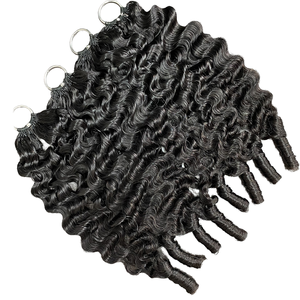 Hot Sale Virgin Feathering Crochet Human Hair <b>Extension</b> Thick Ends Burmese Curl Style Braiding Hair Kinky <b>Curly</b> <b>Extensions</b> - Product Image 1
