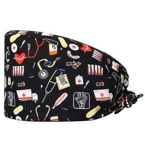 Casquette d'infirmière unisexe, casquette de travail dentaire, motif chaton, bandeau doux, respirant, confortable, réglable, multicolore, pour hôpital - Product Image 3