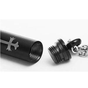 Los hombres de acero inoxidable 316 L cruz de plata la cremación bala Memorial Ash regalo collar - Product Image 3