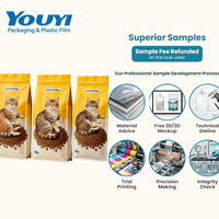 YOUYI Sachet personnalisé imprimé pour friandises pour animaux, pochette verticale avec fenêtre en aluminium et fermeture éclair, haute résistance aux odeurs, qualité alimentaire, sans BPA, vente en gros