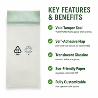 Pochette de sécurité inviolable en papier biodégradable avec sceau anti-contrefaçon pour certificats, documents, argent et bijoux