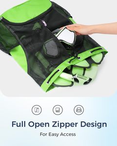 Mesh <b>Swim</b> Backpack with Separate Shoe Compartment Large Capacity Full Open Water Sports Beach <b>Bag</b> - Product Image 3