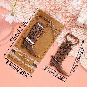Abrebotellas Western Cowboy Boot Regalo de invitado de metal inoxidable para fiestas de cumpleaños y bodas como recuerdo - Product Image 4