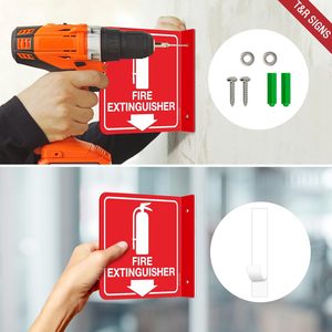 Panneau d'extincteur mural en acrylique imprimé UV phosphorescent 6 x 6 pouces, avec vis de fixation pour la sécurité domestique - Product Image 4