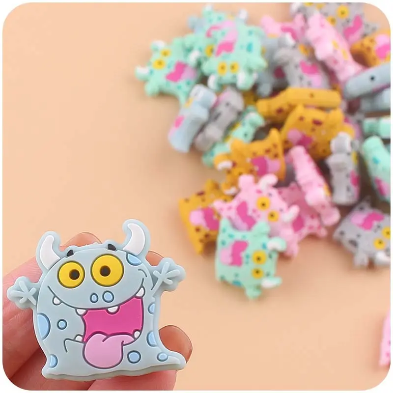 B052 Little Monster Tooth Glue Silicone Beads Wholesale