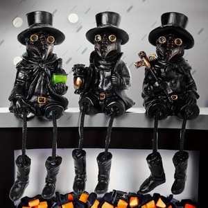 Ensemble de Statues de Médecin de la Peste, Décoration d'Halloween, Ornement d'Intérieur, Cadeau, Figurine en Résine Synthétique en Trois Pièces - Product Image 4