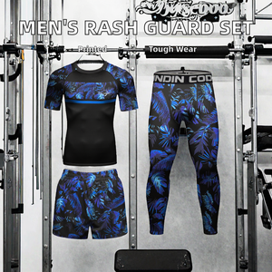 Vente flash : Ensemble de vêtements de sport pour homme, compression respirante, séchage rapide, rashguard, logo personnalisé, manches longues, leggings - Product Image 2