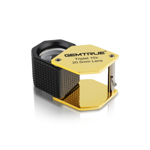 GemTrue DK18003 - Gold and Black 10x Triplet <strong>Diamond</strong> <strong>Loupe</strong> <strong>20.5mm</strong> with Comfortable Rubber Grip for Detailed Grading - Product Image 3