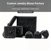 Boîte à bijoux ovale moderne en velours double ouverture Crown SK avec fermeture à bouton, tailles personnalisées, logo, livraison rapide, pour bagues et colliers, unie