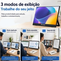 Moniteur portable tactile 15,6 pouces 1080P LED IPS anti-reflet avec double haut-parleur USB Type-C sans fil pour extension d'écran de jeu pour ordinateur portable
