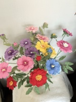 Bouquet de pivoines modernes en coton crocheté à la main, exquis, durable, fleurs tricotées de qualité supérieure, décoration festive pour la maison, les fêtes et les mariages