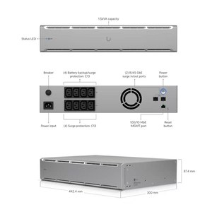 ยูพีเอส Ubiquiti UPS-2U 220V 1500VA แบบติดตั้งบนแร็ค 2U, 4 ช่องจ่ายไฟ, แบตเตอรี่แบบถอดเปลี่ยนได้, ยูพีเอส UniFi Ubiquiti UPS-2U W1226 - Product Image 3