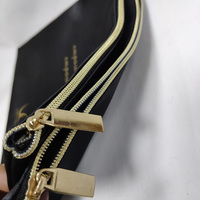 Sac à fermeture éclair en satin noir personnalisé, directement de l'usine, sac à fermeture éclair en satin épais, pochette de rangement cosmétique de voyage, emballage