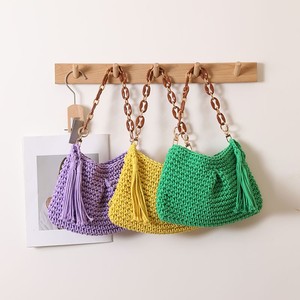 Borsa da <span class=keywords><strong>spiaggia</strong></span> da donna di nuova moda all'uncinetto con corde in cotone intrecciate Tote a spalla con chiusura a cerniera bellissima borsa da <span class=keywords><strong>spiaggia</strong></span> - Product Image 2