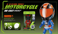 Jouets en métal moulé sous pression en gros, modèles de casques de motocyclistes, version Q, jouets de transport en métal moulé sous pression pour enfants