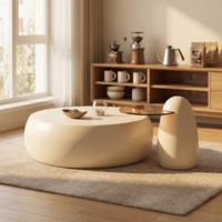 Table basse relevable BEM CJ174 au design moderne et luxueux avec plateau en bois et structure métallique pour salon et usage domestique