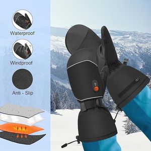 Meilleurs gants de ski Softshell chauffants, imperméables et coupe-vent pour le snowboard Utilisation hivernale Activités de plein air unisexes - Product Image 5