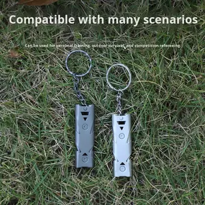 Высокодецибел из нержавеющей стали, свисток для выживания, двухтрубный, аварийно-спасательный свисток, спасательный высокочастотный свисток - Product Image 1