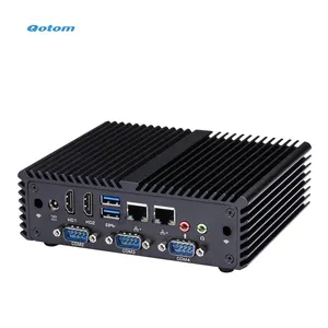 Core 4200U i5 Mini PC 2GB até 8GB Memória 2 LAN 6 USB 4 COM Baixa potência 15W Mini PC Fanless para Windows 10 Linux