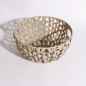 Home decor round plastic rattan woven fruit vegetable bread storage basket woven rattan bowl kitchen baskets