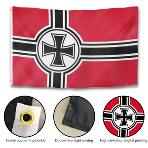 La bandera <span class=keywords><strong>de</strong></span> <span class=keywords><strong>guerra</strong></span> <span class=keywords><strong>de</strong></span> la Wehrmacht alemana durante la Segunda <span class=keywords><strong>Guerra</strong></span> Mundial (Reichskriegsflagge) 3x5 pies - Product Image 3
