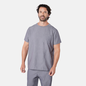 Tops de travail pour médecins, en popeline de polyester antistatique réversible de luxe YUHONG, en stock, manches courtes. - Product Image 3