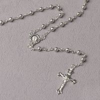 Chapelets catholiques, perles de prière de 5 mm, chapelet religieux, pendentif croix de Jésus, connecteur Vierge, collier, bijoux en gros