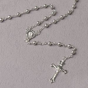 Chapelets catholiques, perles de prière de 5 mm, chapelet religieux, pendentif croix de Jésus, connecteur Vierge, collier, bijoux en gros - Product Image 3