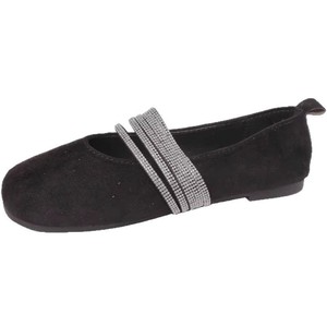 Mocassins plats décontractés pour femmes, style français, nouvelle collection printemps-été, design de niche, ornés de strass, pour soirées décontractées - Product Image 1