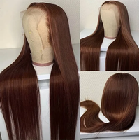 30 pouces 250 densité chocolat brun eau vague profonde couleur perruque 13X4 13X6 sans colle HD dentelle frontale perruque brute bouclée perruque de cheveux humains