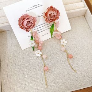 Pendientes Colgantes de Rosa de Flor Real Botánica de Moda Joyería para Fiesta Dulce de Vacaciones Boda Pendientes de Rosa Amarilla para Mujer - Product Image 4