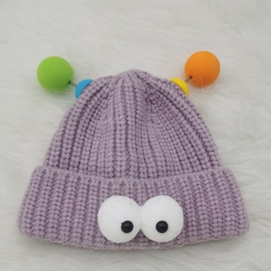 Cappello lavorato a maglia per bambini piccoli mostri 2025 con occhi grandi del cartone animato autunno/inverno carino fatto a mano divertente cappello lavorato a maglia per bambini - Product Image 6