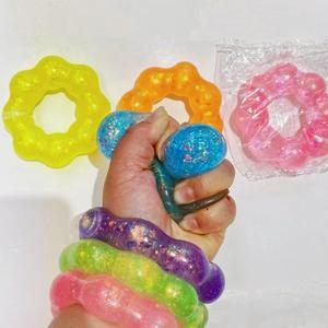 New Arrival Colorful Pinch Gold Powder TPR Maltose Wreath <b>Bracelet</b> Stress Relief Decompression Toys for Kids Boys and Girls - Product Image 2