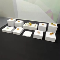 Présentoir Cube Moderne Blanc en Acrylique à 5 Faces, Rehausseurs Empilables en Lucite Carrée, Taille Personnalisable, Boîte de Présentation Alimentaire