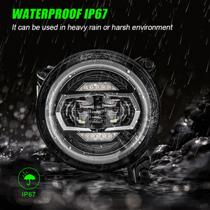 LOYO nuevo diseño 9 pulgadas Fling Knife LED faro con DRL señal de giro coche Led faro para Jeep Wrangler JL 2018 + faro Led - Product Image 6