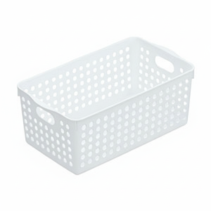 Cesto portaoggetti bianco largo Inomata - Product Image 1