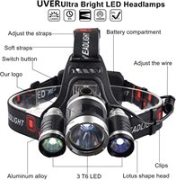 4 Mode Lampu Kepala Hiking Camping Memancing Outdoor Sudut Dapat Disesuaikan Zoom Tahan Air Dapat Diisi Ulang Senter LED Lampu Sorot Kepala