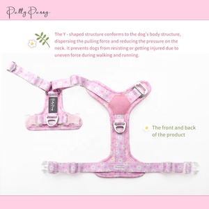 Fast Shipping Custom Logo Print Luxury Daisy Flower <strong>Pink</strong> <strong>Harness</strong> Manufacturer Design Your Cute Pattern Oem Neoprene Dog <strong>Harness</strong> - Product Image 4