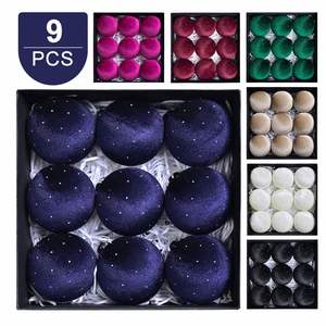 New Handmade Circle Solid Color High-end Velvet Christmas Bauble Ornaments <b>Gift</b> Box <b>Festive</b> Hanging Decorations - Product Image 1