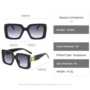 Lunettes soleil <span class=keywords><strong>femelle</strong></span> nuovo design double B gold acetato style custom designer fashion 2023 occhiali da sole donna luxury brand - Product Image 4