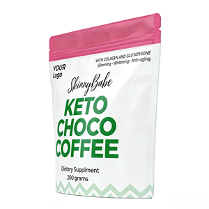 Wiederverschließbarer Stoßfester Geprägter Keto-Schoko-Kaffee Standbeutel Lebensmittelechte Verpackung Feuchtigkeitsbeständig Lichtundurchlässig - Product Image 3