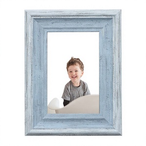 Cadre photo décoratif en bois de manguier bleu vieilli de qualité supérieure à prix bas pour la décoration intérieure - Product Image 1