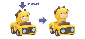 Nuovissimo bel veicolo giocattolo 4 stili Mix Cartoon Press simpatici animali giocattolo immagine <span class=keywords><strong>auto</strong></span> giocattolo giocattolo per bambino - Product Image 3