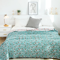 Nouvelle couverture de lit en gaze de coton pur tissée à rayures, style vintage japonais, avec dentelle florale, écologique, pour toutes les saisons, également utilisable comme serviette de climatisation