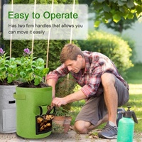 Maceta de tela de 4 galones, macetas de fieltro para cultivo de vegetales, bolsas para plantar patatas, bolsas de cultivo para plántulas de batata con ventana abatible